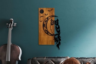 Décoration murale - Naturel et noir - 36 x 66 cm