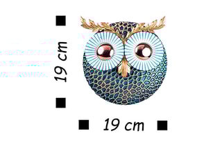 Décoration murale Owl 3 - Multicolore - 19 x 19 cm