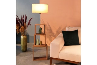Lampadaire en pin Beehive JES - Naturel - 45-60 W