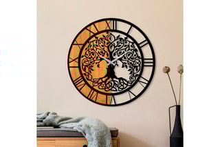 Horloge - 56 cm - Noir et naturel