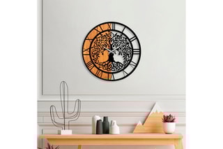 Horloge - 56 cm - Noir et naturel