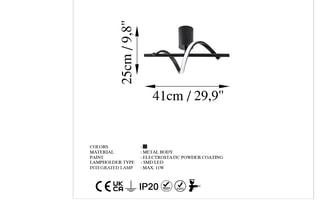 Plafonnier LED Likma  - Noir - 11 W