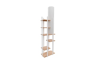 Lampadaire Vogue ERH - Blanc et naturel - 60 W