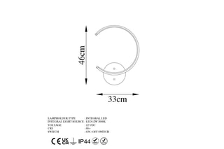 Applique murale LED Moon - Noir - 12 W