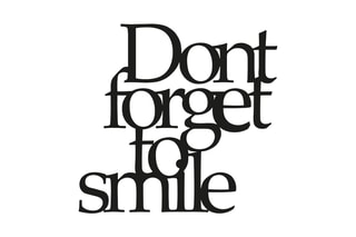 Décoration murale LED Don't Forget To Smile - Noir - 67 x 70 cm