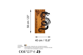 Décoration murale Dragon - Naturel et noir - 40 x 58 x 3 cm