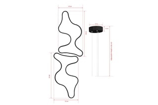 Suspension LED - noir - 60-80 W