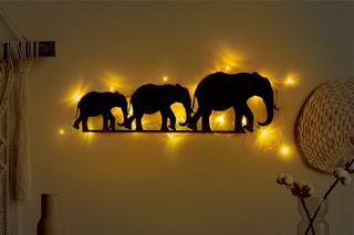 Décoration murale LED Elephant - Noir - 15 W - 15 x 50 cm