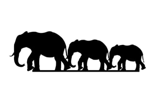 Décoration murale LED Elephant - Noir - 15 W - 15 x 50 cm