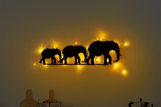 Décoration murale LED Elephant - Noir - 15 W - 15 x 50 cm