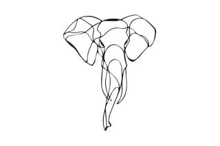 Décoration murale Eléphant 2 - Noir - 52 x 41 x 0,2 cm