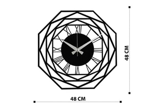 Horloge murale - 48 x 48 cm - Noir