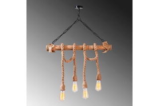 Suspension Erebos - Naturel - 4 x 100 W - En bois