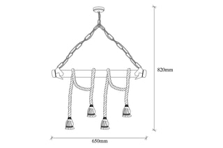 Suspension Erebos - Naturel - 4 x 100 W - En bois