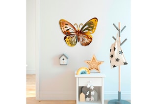 Décoration murale Farfalla - Doré et marron - 29 x 22 cm