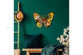 Décoration murale Farfalla - Doré et marron - 29 x 22 cm