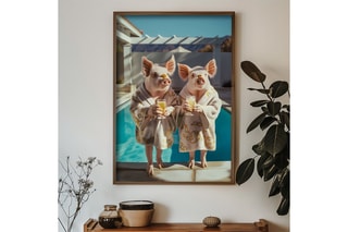 Peinture décorative encadrée en MDF Hadrien - 35 x 47 cm