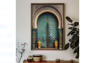 Peinture décorative encadrée en MDF Xavierr - 35 x 47 cm