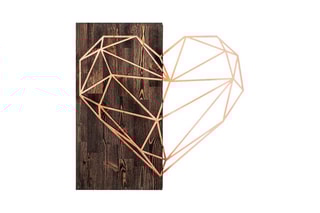 Décoration murale Heart - 58 x 58 cm - Naturel et corail