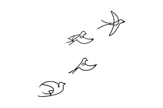 Décoration murale 4 oiseaux - Noir - 30 x 16,5 cm - 29 x 16,5 cm - 29 x 14,5 cm -29 x 26 cm