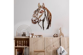 Décoration murale Horse - Rouge brique et jaune