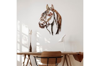 Décoration murale Horse - Rouge brique et jaune