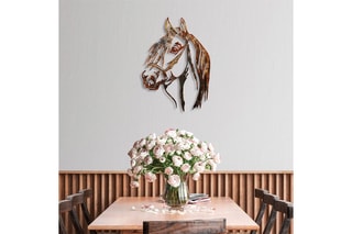 Décoration murale Horse - Rouge brique et jaune