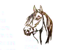 Décoration murale Horse - Rouge brique et jaune
