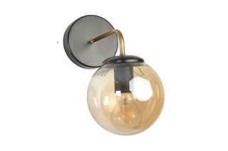 Applique murale - Noir et transparent - 60 W