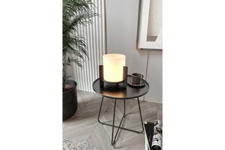 Lampe à poser en pin - Blanc et noir - 40 W