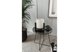 Lampe à poser en pin - Blanc et noir - 40 W