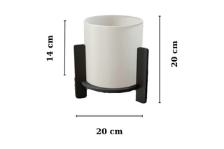 Lampe à poser en pin - Blanc et noir - 40 W