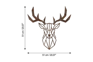 Décoration murale Rusty Deer - Marron - 51 x 51 cm