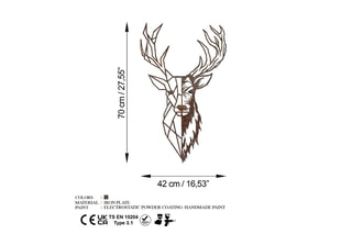Tête de cerf Rusty Deer 3 - Marron - 70 cm