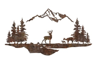 Décoration murale Rusty Landscape 1 - Laiton antique - 38 x 70 cm - 38 x 70 cm