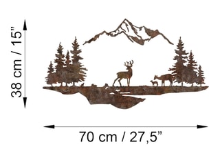 Décoration murale Rusty Landscape 1 - Laiton antique - 38 x 70 cm - 38 x 70 cm