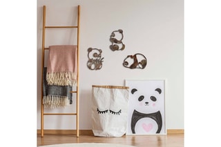 3 décorations murales Rusty Panda - Marron - 18 x 26 / 20 x 27 / 28 x 18 cm