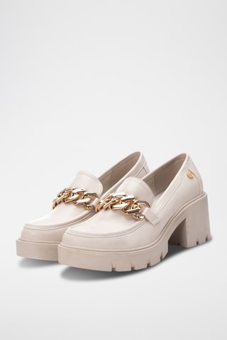 Mocassins à talons - Ecru