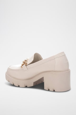 Mocassins à talons - Ecru