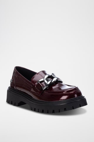 Mocassins plateformes vernis - Bordeaux
