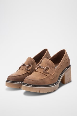 Mocassins à talons - Camel