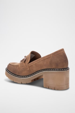 Mocassins à talons - Camel