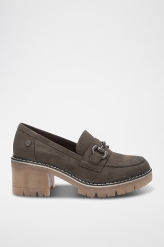 Mocassins à talons - Kaki