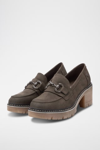 Mocassins à talons - Kaki
