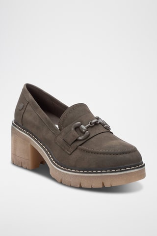 Mocassins à talons - Kaki