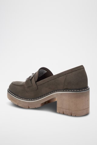 Mocassins à talons - Kaki