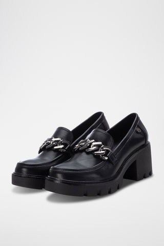Mocassins à talons - Noir 