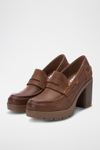 Mocassins à talons - Camel
