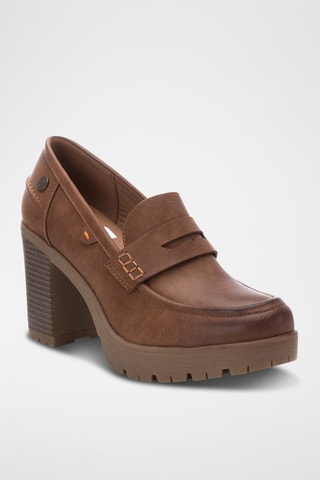 Mocassins à talons - Camel