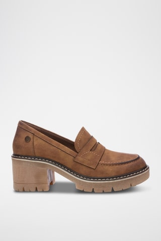 Mocassins à talons - Camel